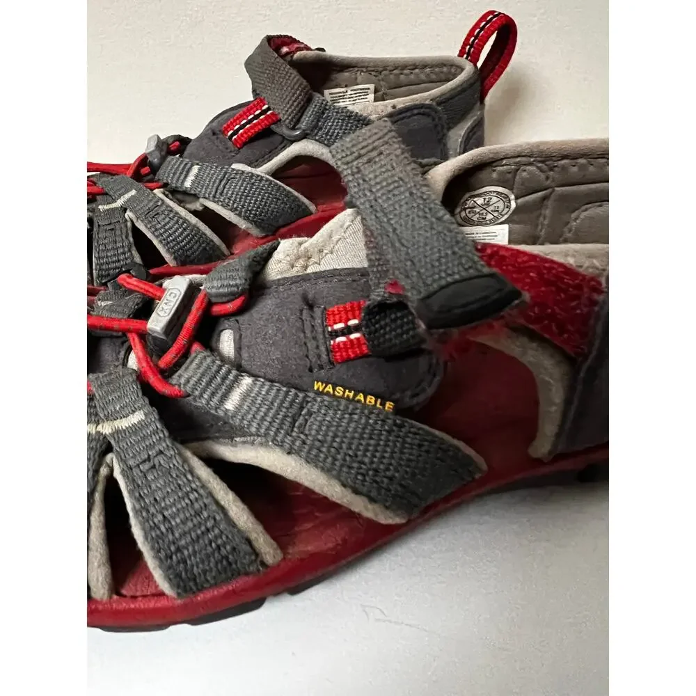 KEEN Kids Newport H2 Waterproof Sport Sandals Gray/Red unisex hiking Size 12